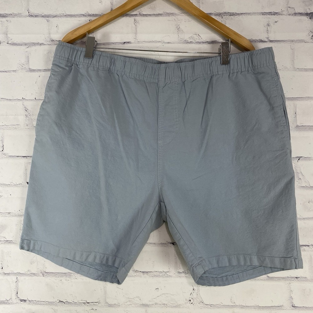 Free Fly Shorts Men's XXL 2XL Chino Elastic Waist Canvas Bay Blue‎ 7" Inseam NWT